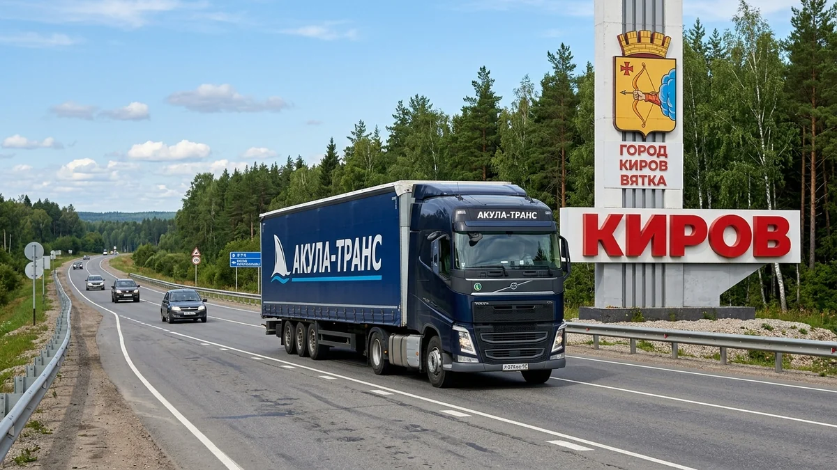 Грузоперевозки Москва - Киров автомобильным транспортом компании Акула-Транс