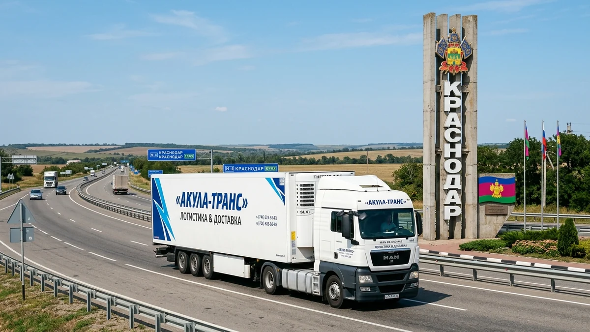 Грузоперевозки Москва - Краснодар автомобильным транспортом компании Акула-Транс