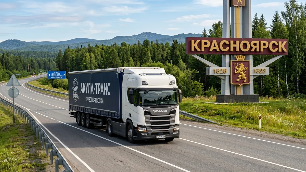 Грузоперевозки Москва - Красноярск автомобильным транспортом компании Акула-Транс
