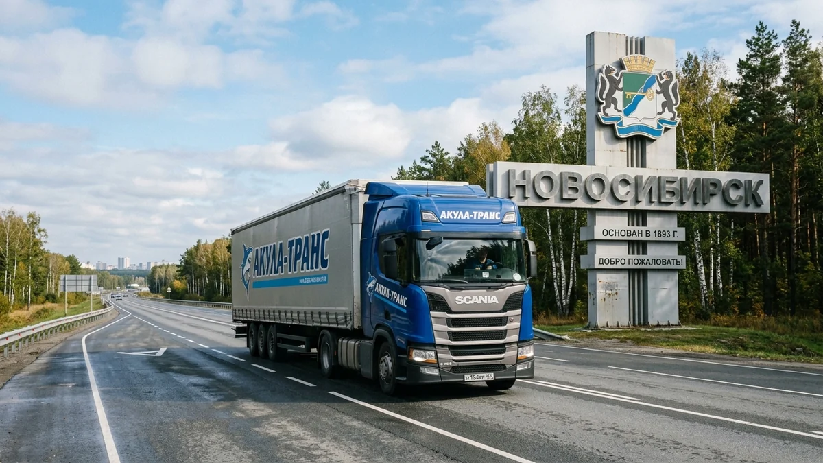 Грузоперевозки Москва - Новосибирск автомобильным транспортом компании Акула-Транс