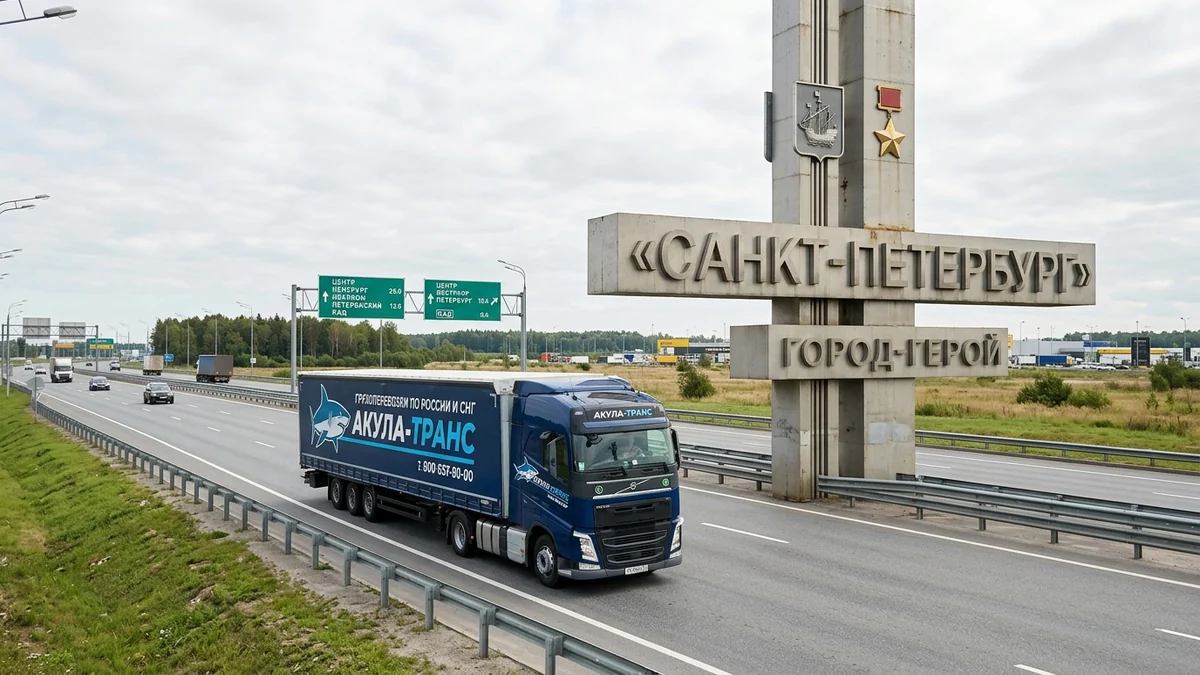 Грузоперевозки Москва - Санкт-Петербург автомобильным транспортом компании Акула-Транс